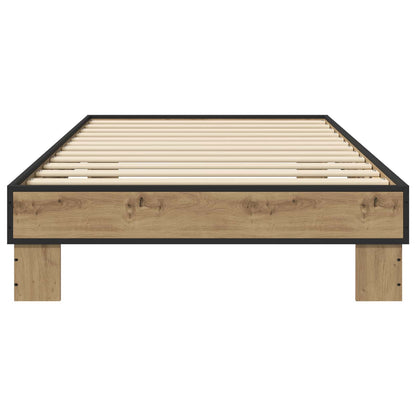 Bedframe Artisanaal eiken 80 x 200 cm Bewerkt hout