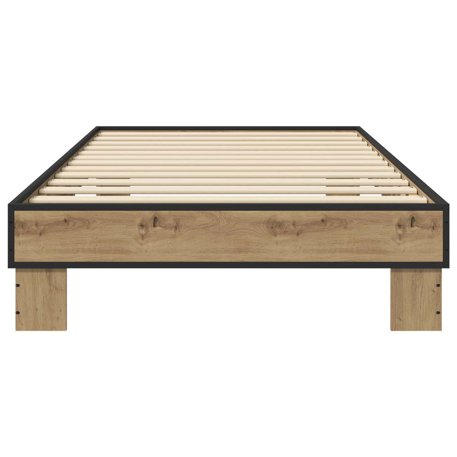 Bedframe Artisanaal eiken 80 x 200 cm Bewerkt hout