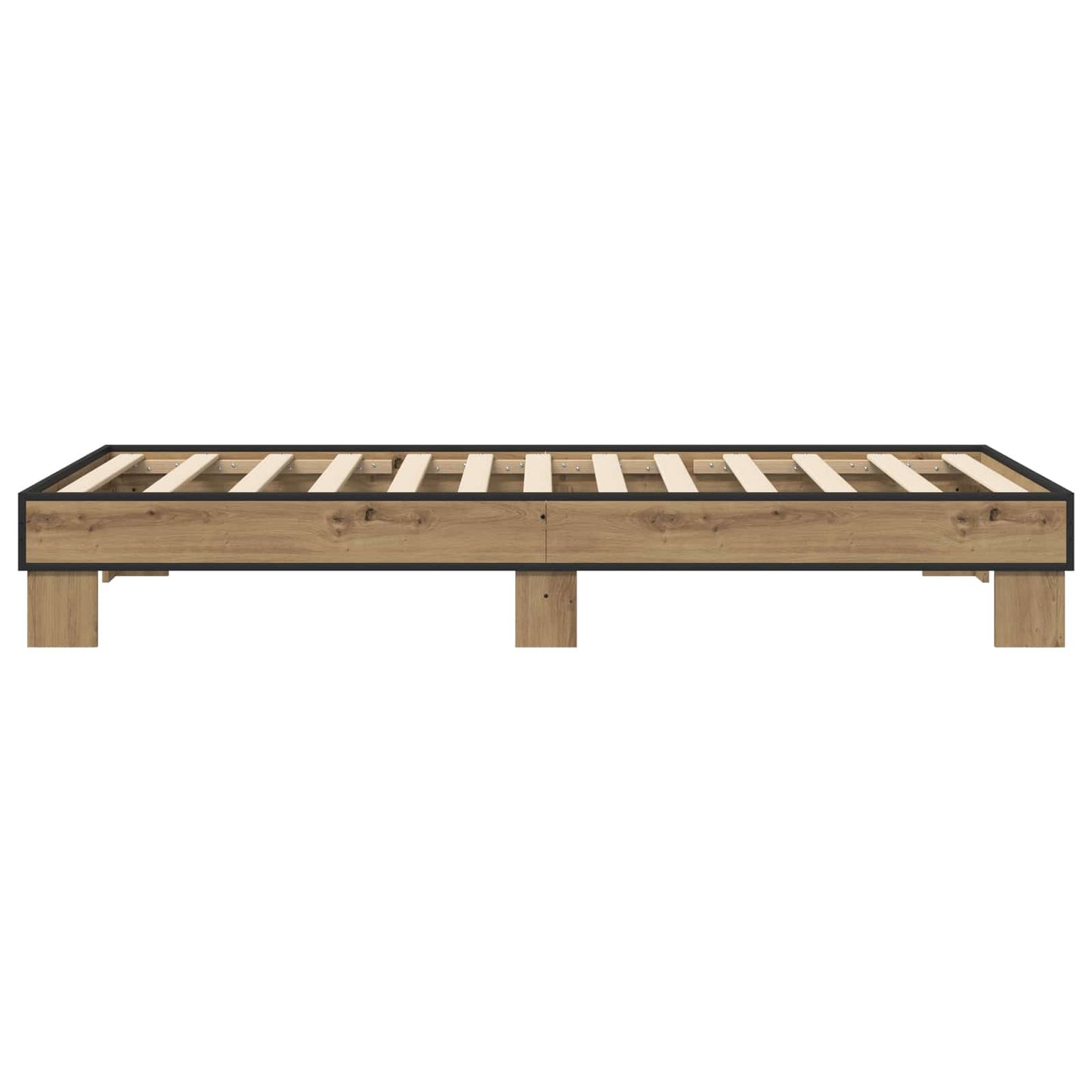 Bedframe Artisanaal eiken 80 x 200 cm Bewerkt hout