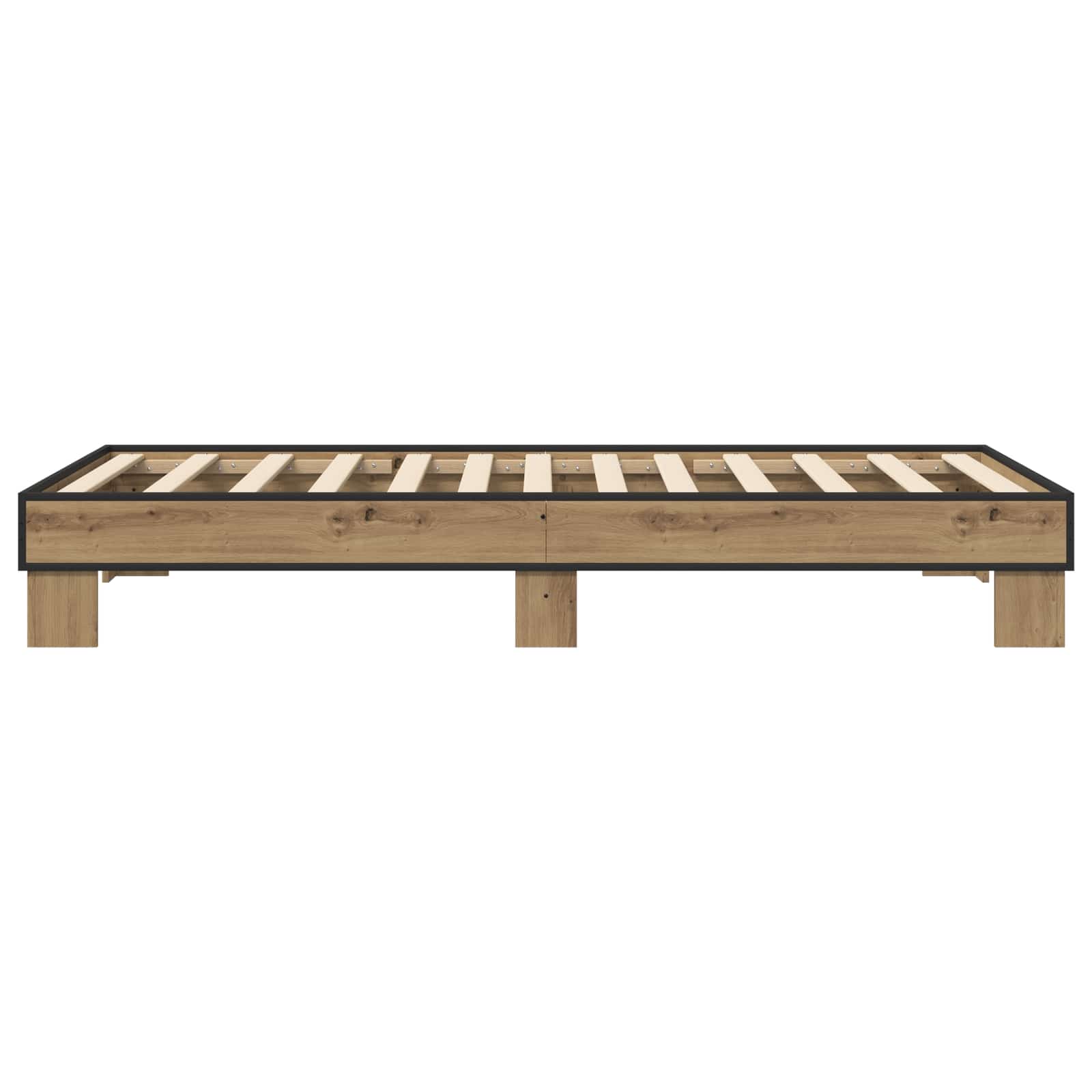 Bedframe Artisanaal eiken 80 x 200 cm Bewerkt hout