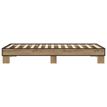 Bedframe Artisanaal eiken 80 x 200 cm Bewerkt hout