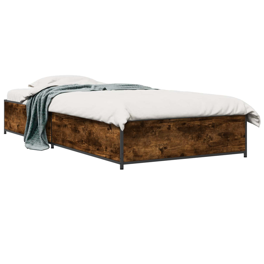 Bedframe Gerookt eiken 80 x 200 cm Bewerkt hout