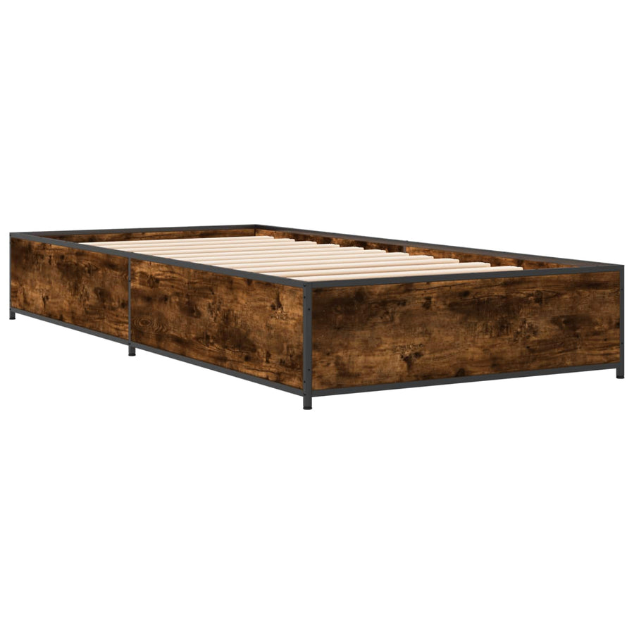 Bedframe Gerookt eiken 80 x 200 cm Bewerkt hout