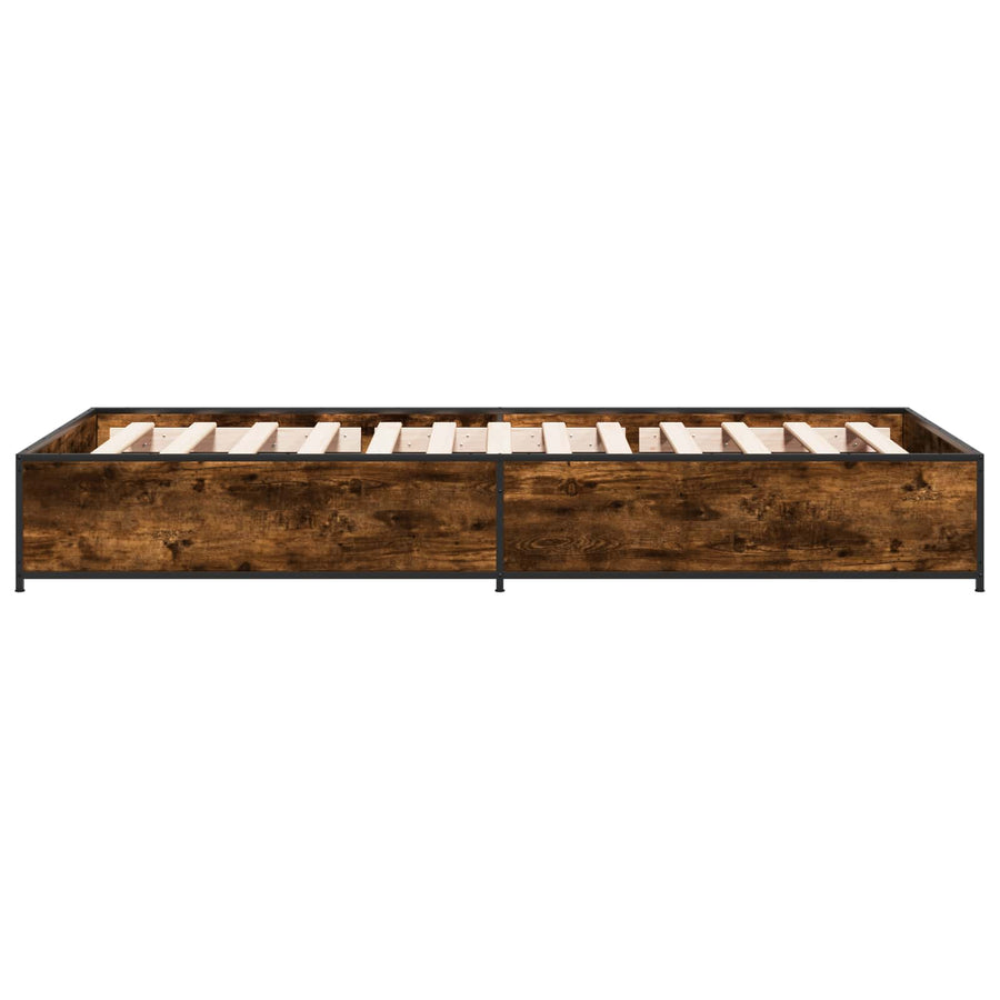 Bedframe Gerookt eiken 80 x 200 cm Bewerkt hout