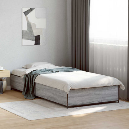Bedframe Grijs Sonoma 80 x 200 cm Bewerkt hout