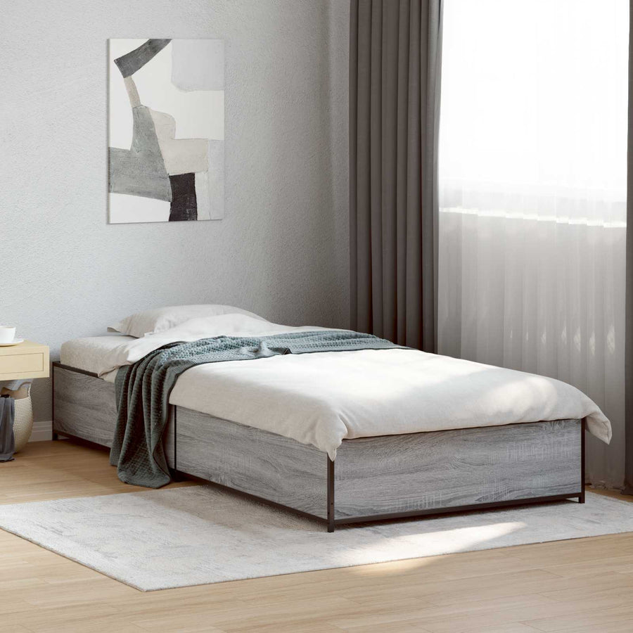Bedframe Grijs Sonoma 80 x 200 cm Bewerkt hout