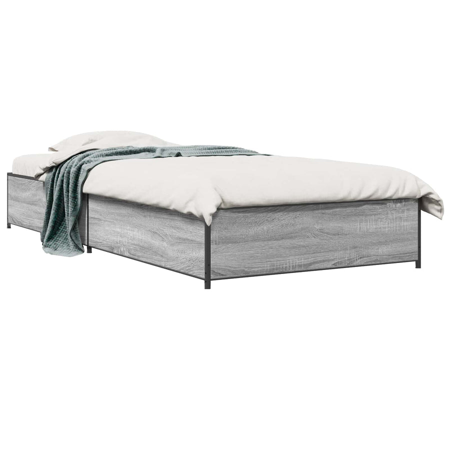 Bedframe Grijs Sonoma 80 x 200 cm Bewerkt hout