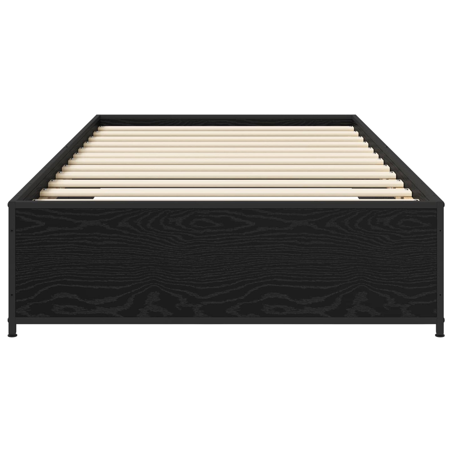 Bedframe Zwart eiken 80 x 200 cm Bewerkt hout