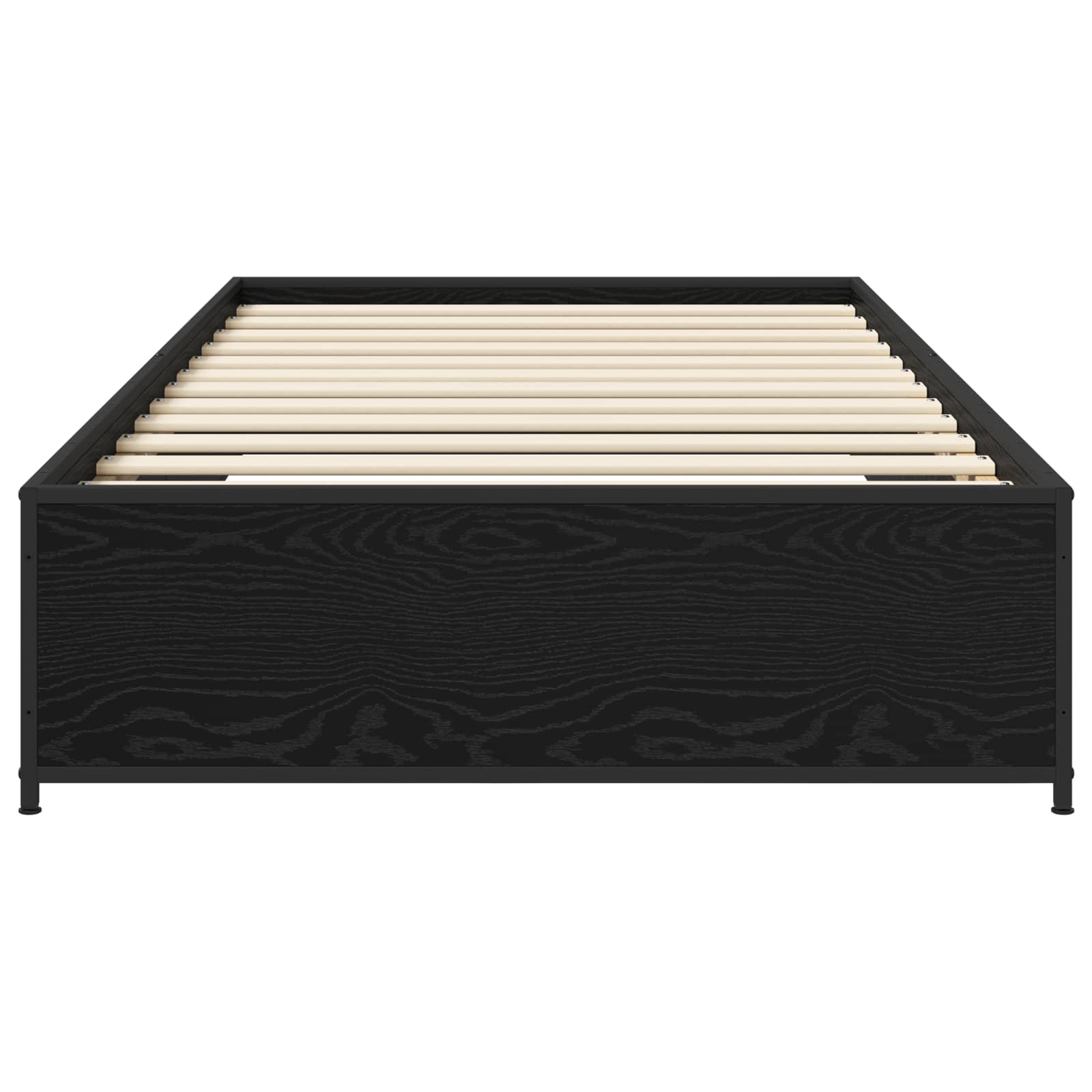 Bedframe Zwart eiken 80 x 200 cm Bewerkt hout