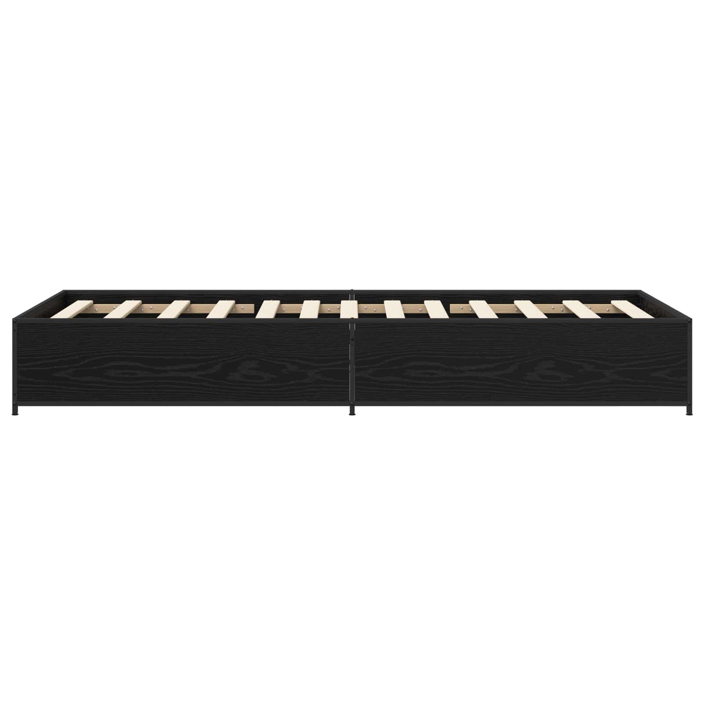 Bedframe Zwart eiken 80 x 200 cm Bewerkt hout