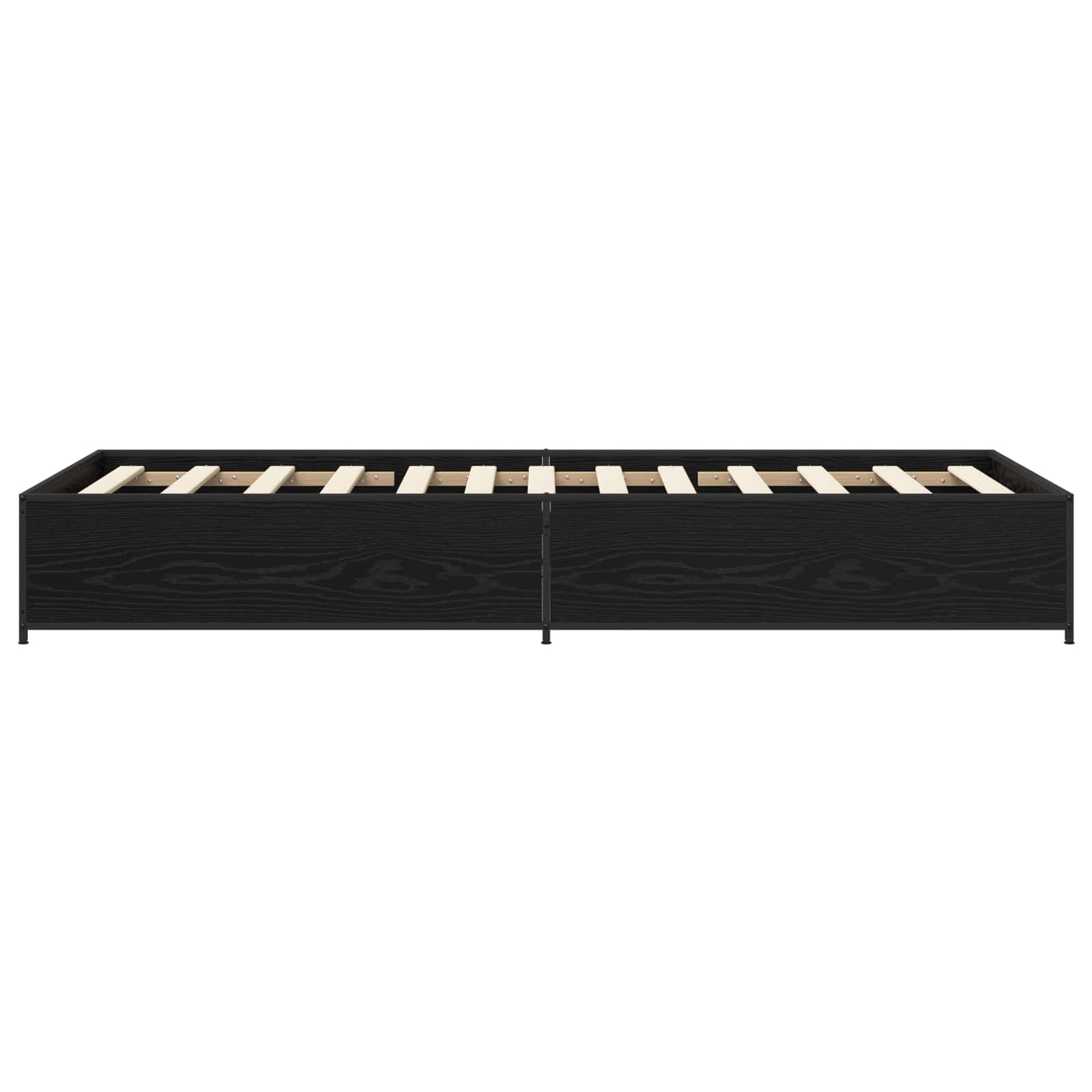 Bedframe Zwart eiken 80 x 200 cm Bewerkt hout
