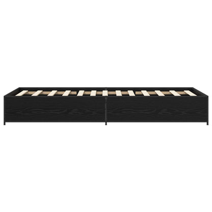 Bedframe Zwart eiken 80 x 200 cm Bewerkt hout