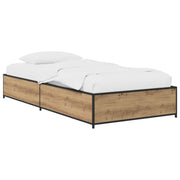 Bedframe 80x200 cm bewerkt hout eiken