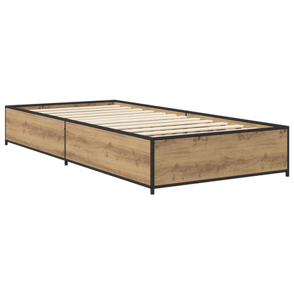 Bedframe Artisanaal eiken 80 x 200 cm Bewerkt hout