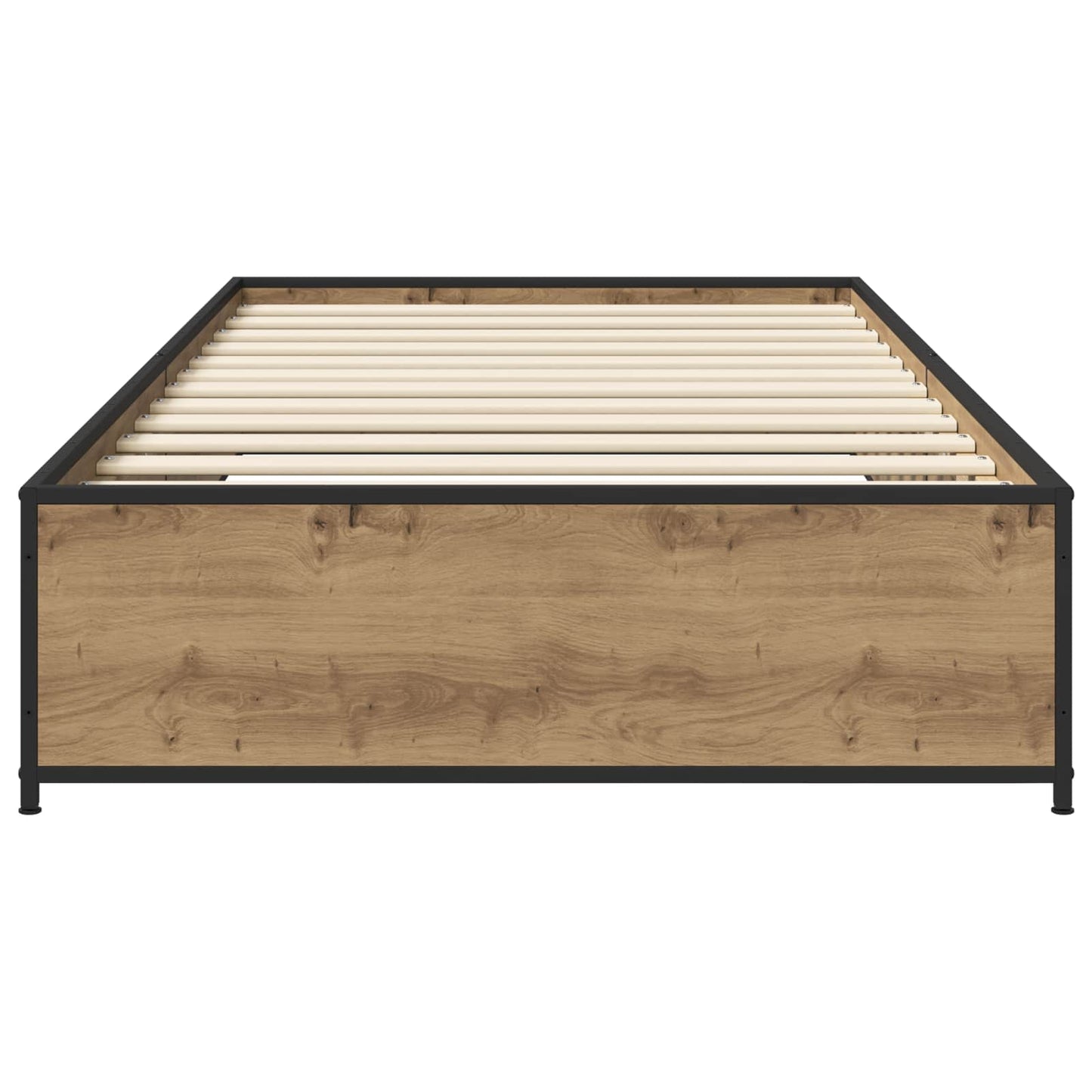 Bedframe Artisanaal eiken 80 x 200 cm Bewerkt hout