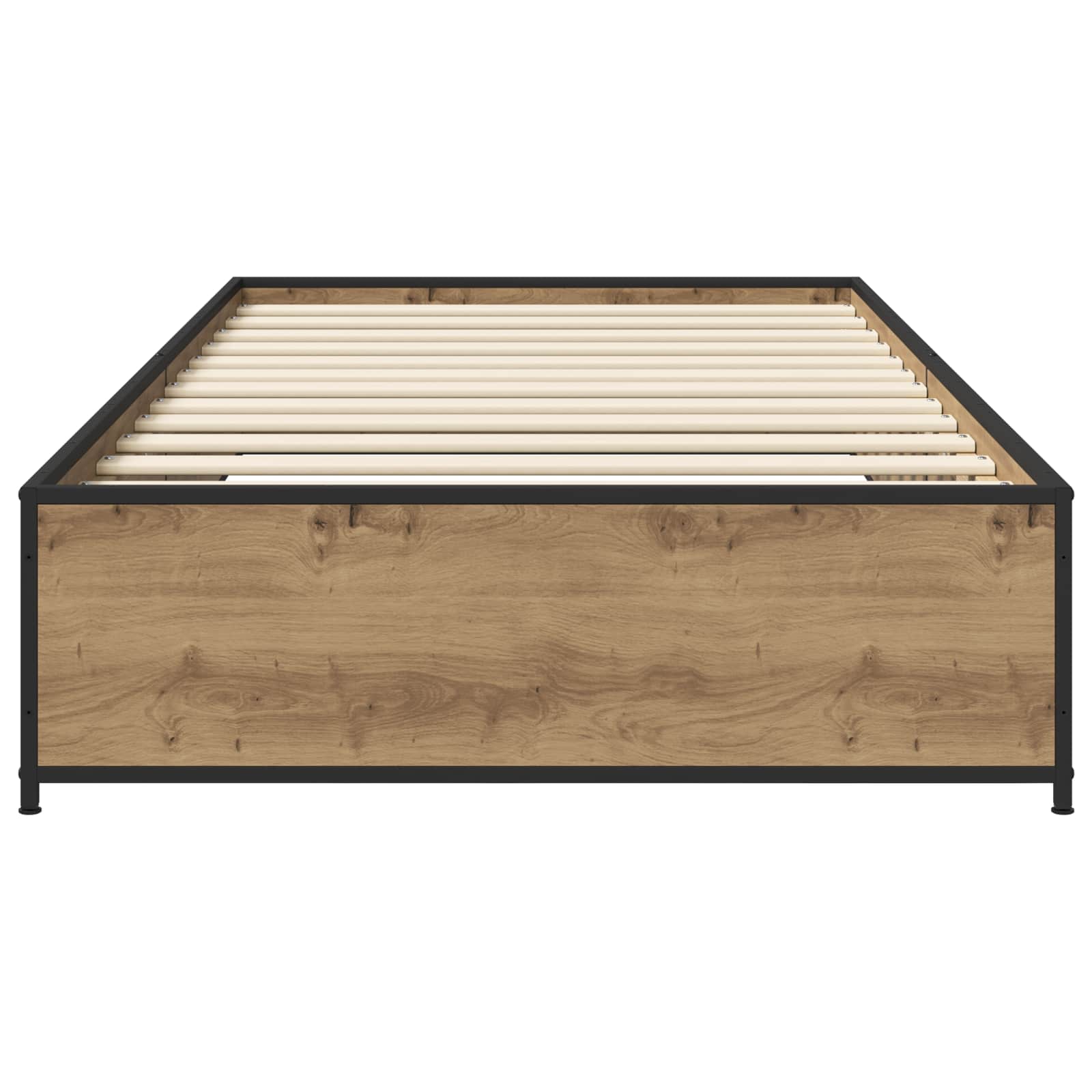 Bedframe Artisanaal eiken 80 x 200 cm Bewerkt hout