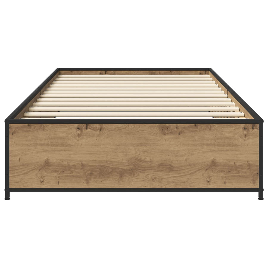 Bedframe Artisanaal eiken 80 x 200 cm Bewerkt hout