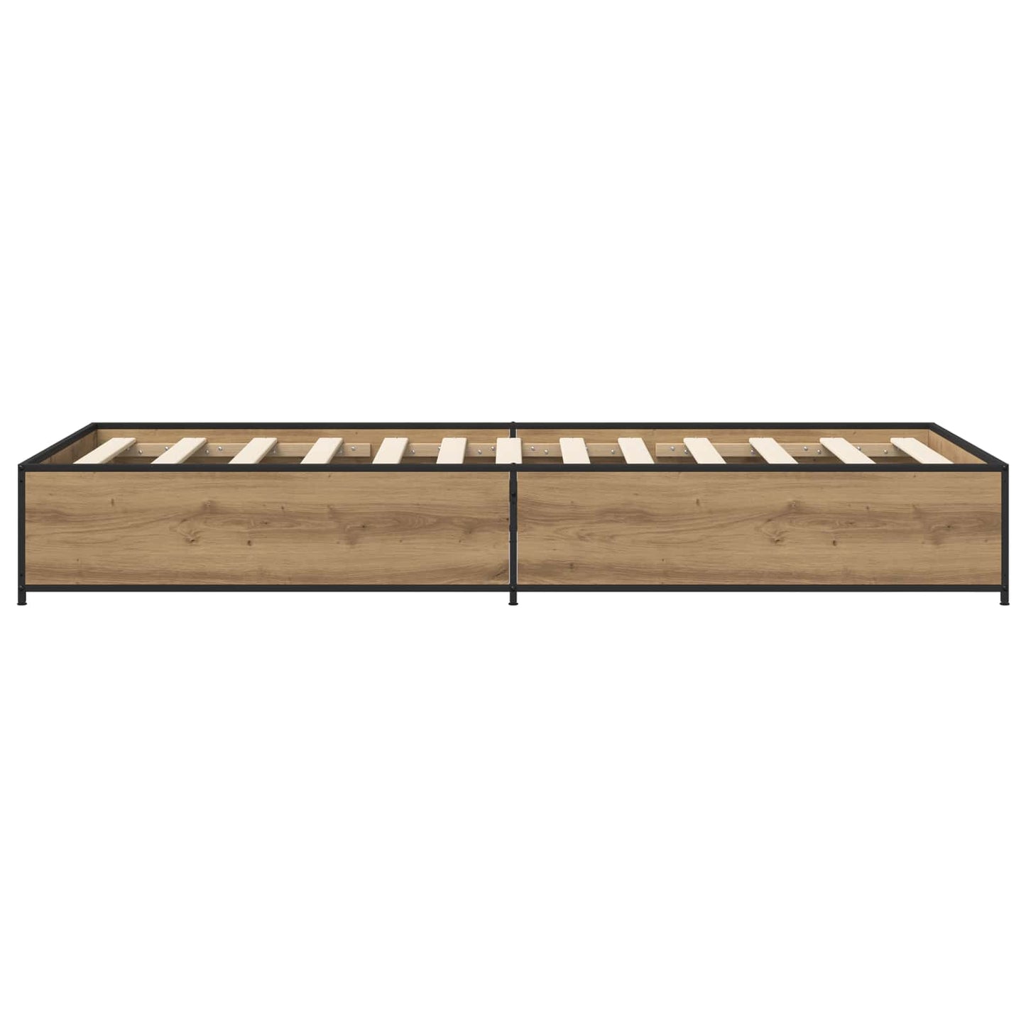 Bedframe Artisanaal eiken 80 x 200 cm Bewerkt hout