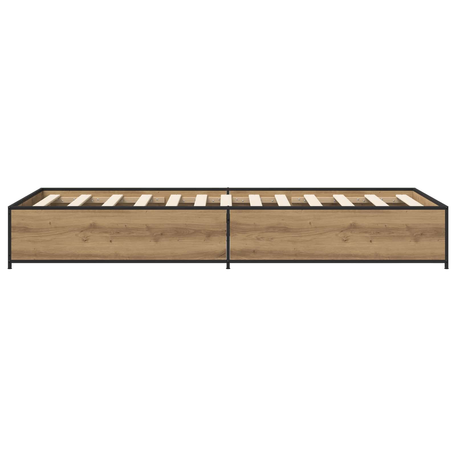Bedframe Artisanaal eiken 80 x 200 cm Bewerkt hout