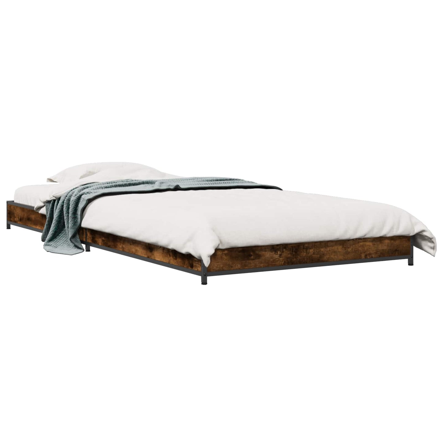 Bedframe Gerookt eiken 80 x 200 cm Bewerkt hout