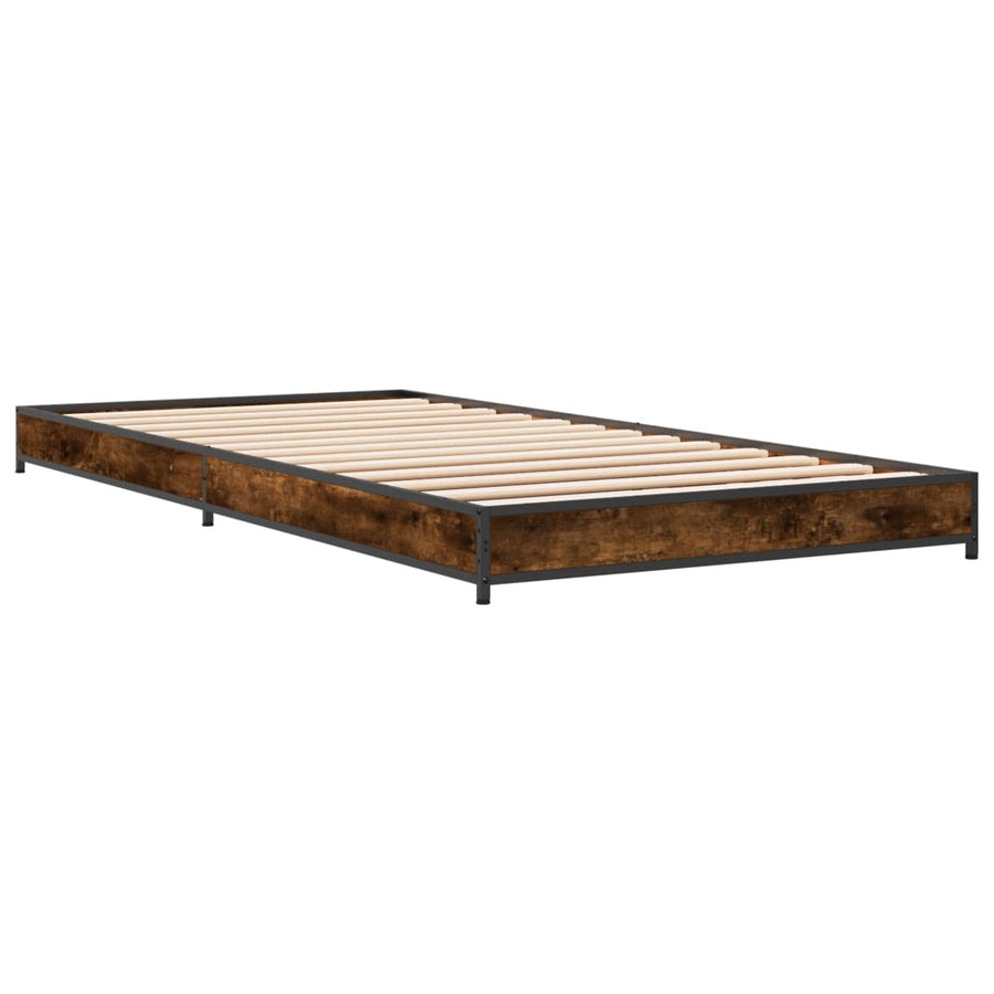 Bedframe Gerookt eiken 80 x 200 cm Bewerkt hout