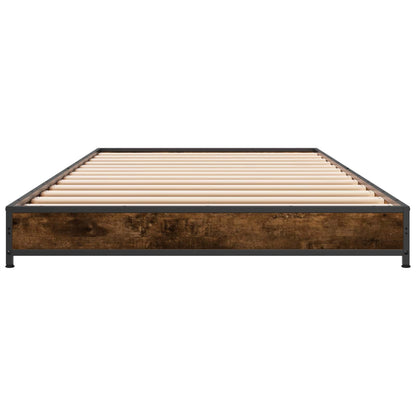 Bedframe Gerookt eiken 80 x 200 cm Bewerkt hout