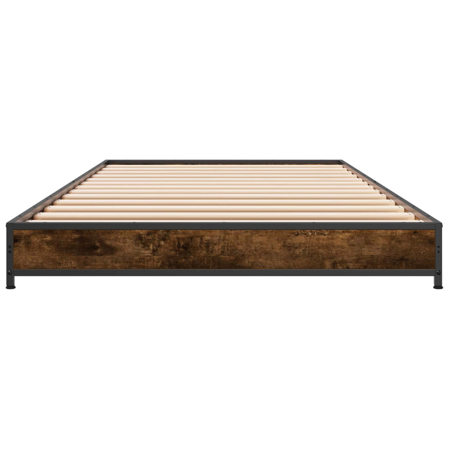 Bedframe Gerookt eiken 80 x 200 cm Bewerkt hout
