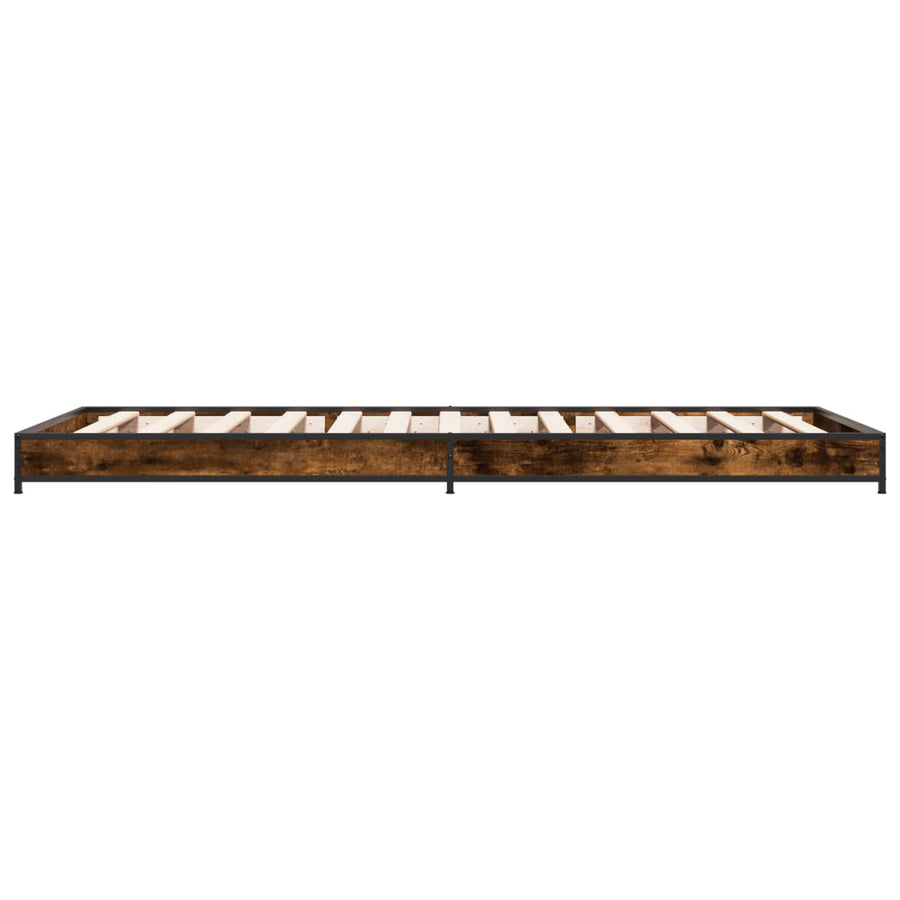 Bedframe Gerookt eiken 80 x 200 cm Bewerkt hout