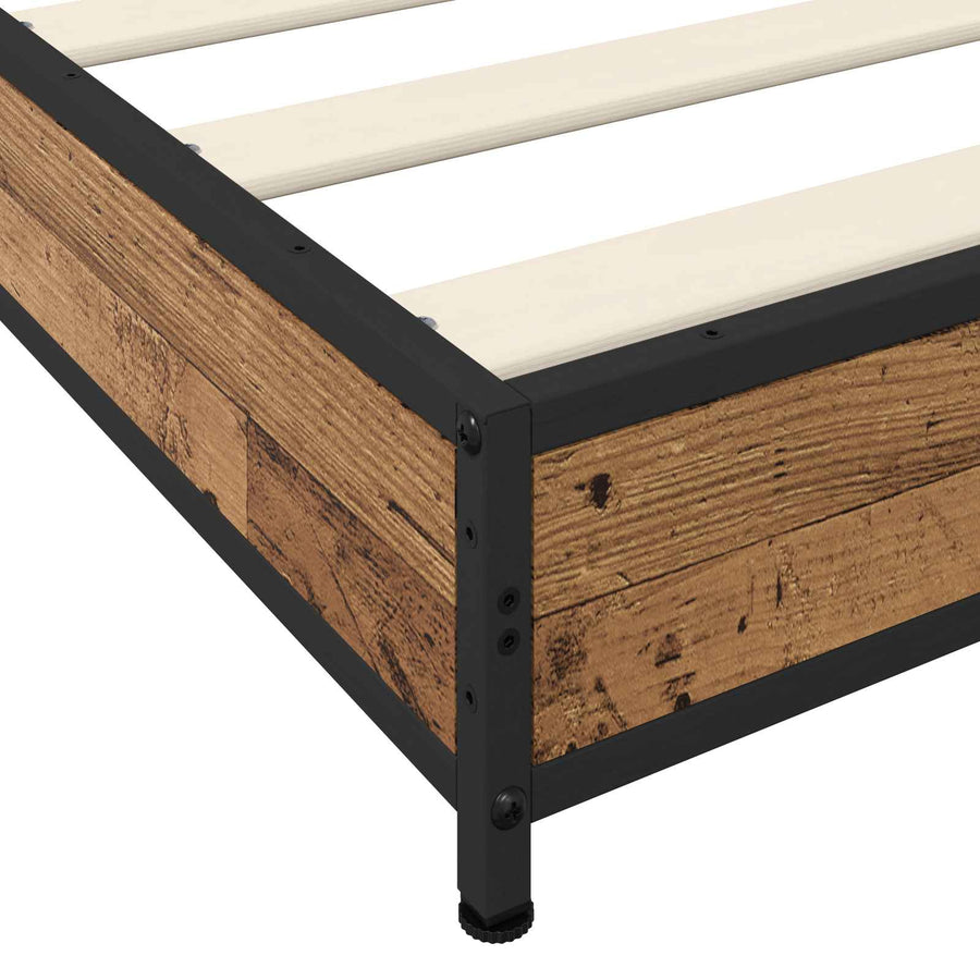 Bedframe Oud hout 80 x 200 cm Bewerkt hout