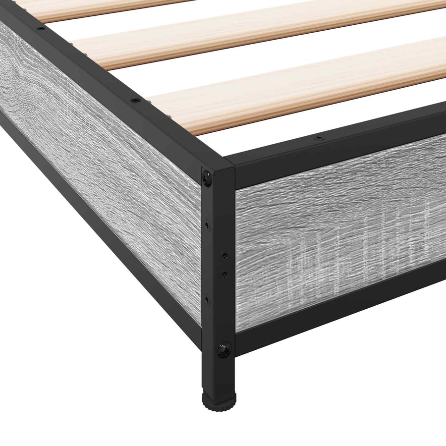 Bedframe Grijs Sonoma 80 x 200 cm Bewerkt hout