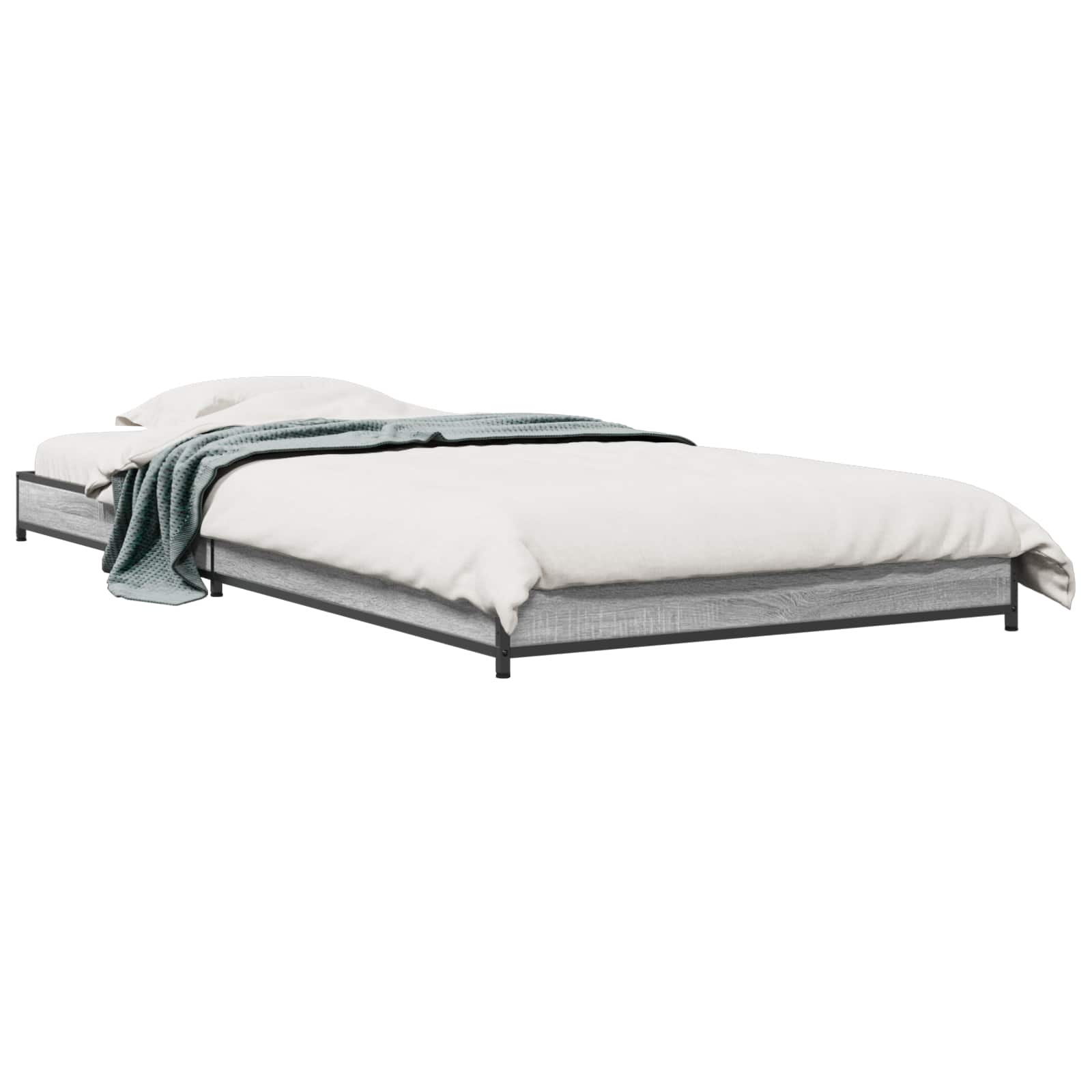 Bedframe Grijs Sonoma 80 x 200 cm Bewerkt hout
