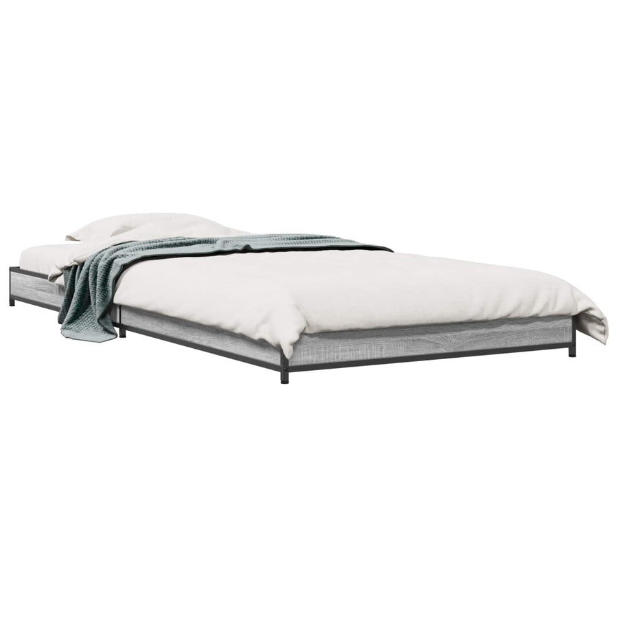 Bedframe Grijs Sonoma 80 x 200 cm Bewerkt hout