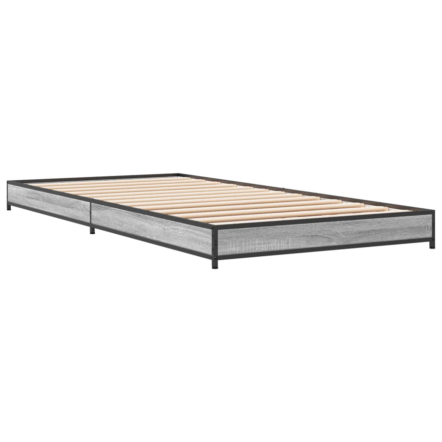 Bedframe Grijs Sonoma 80 x 200 cm Bewerkt hout