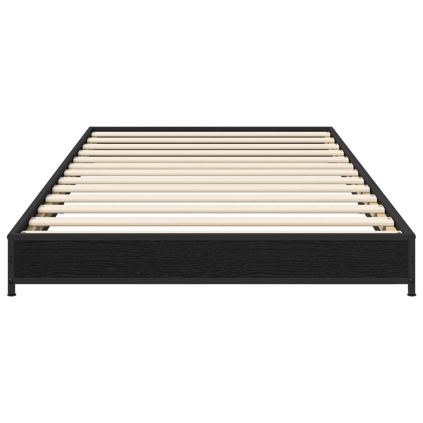 Bedframe Zwart eiken 80 x 200 cm Bewerkt hout
