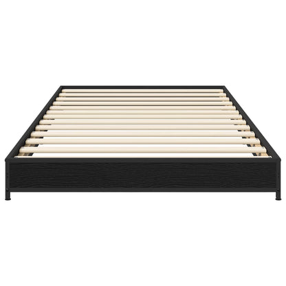 Bedframe Zwart eiken 80 x 200 cm Bewerkt hout