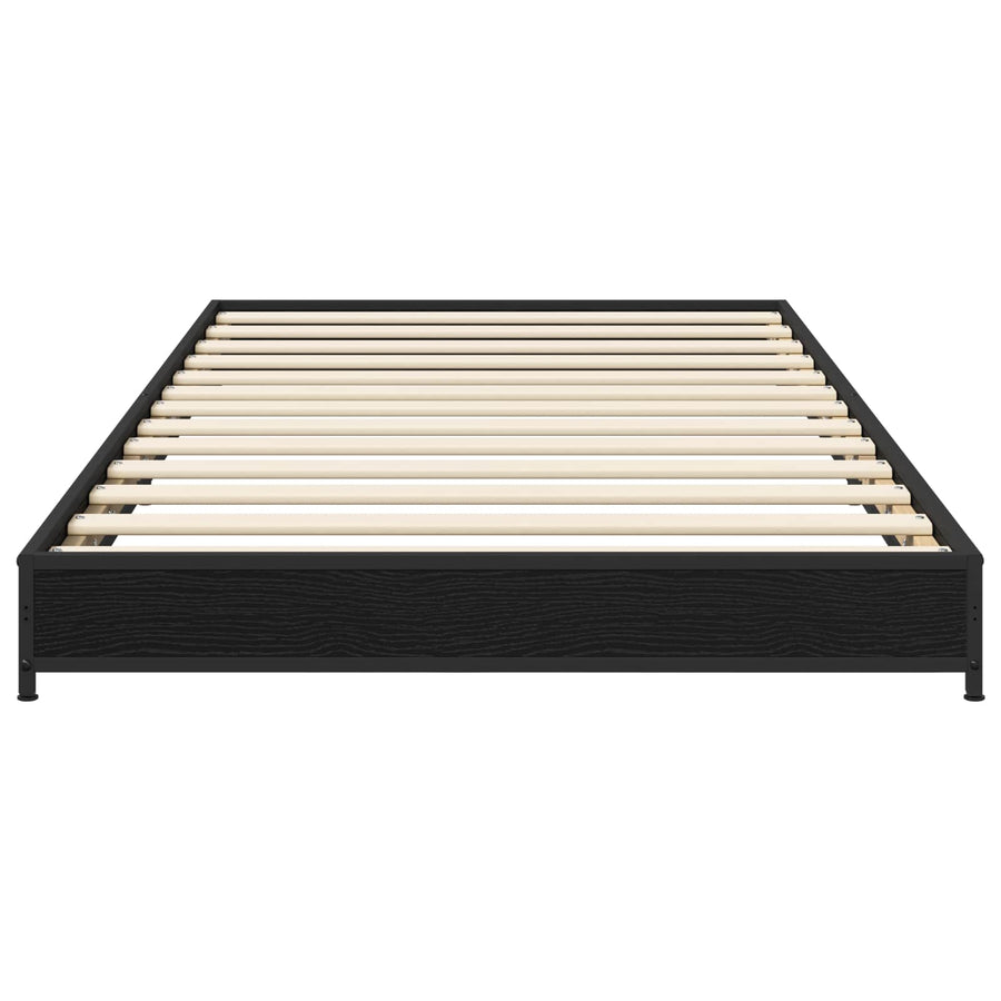 Bedframe Zwart eiken 80 x 200 cm Bewerkt hout