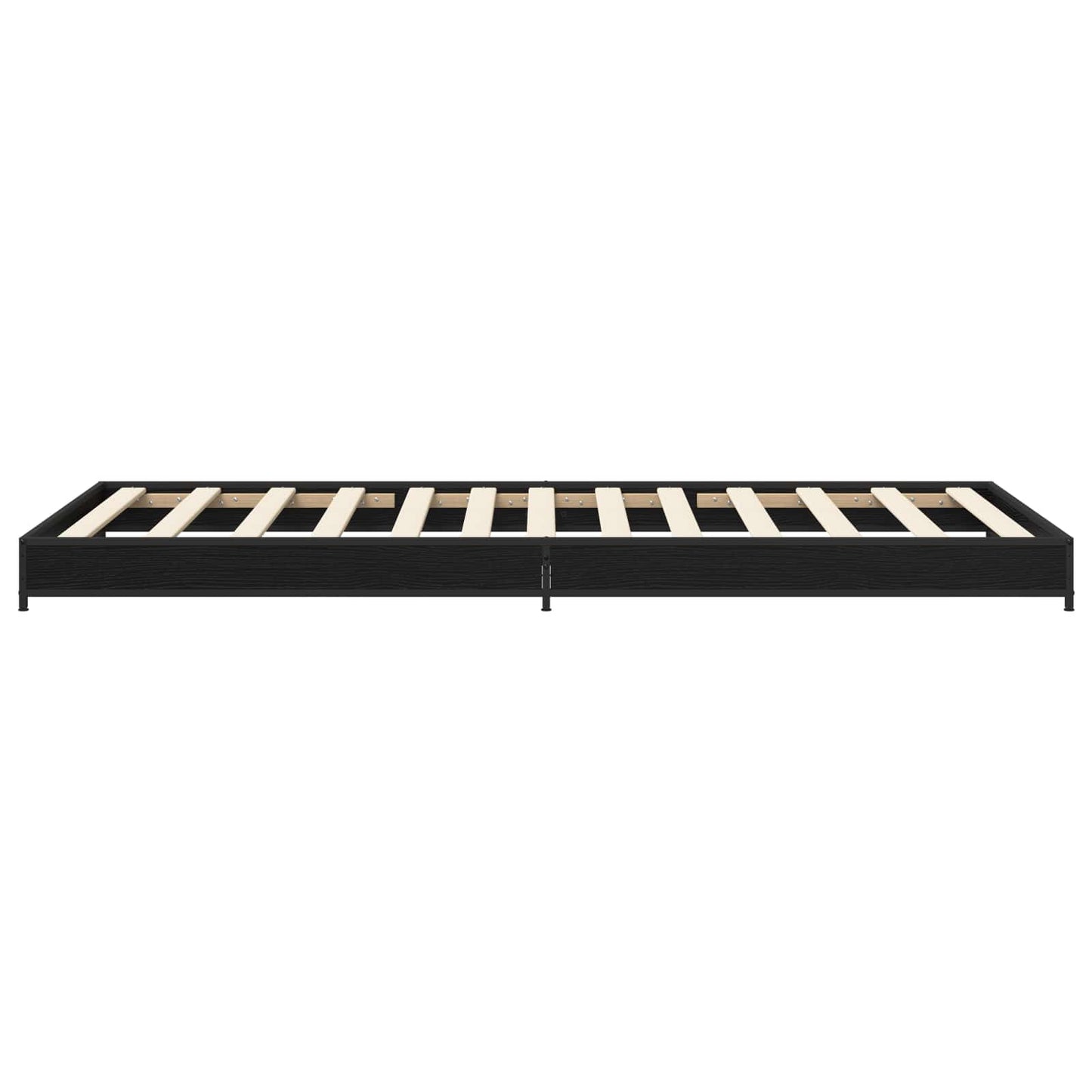 Bedframe Zwart eiken 80 x 200 cm Bewerkt hout