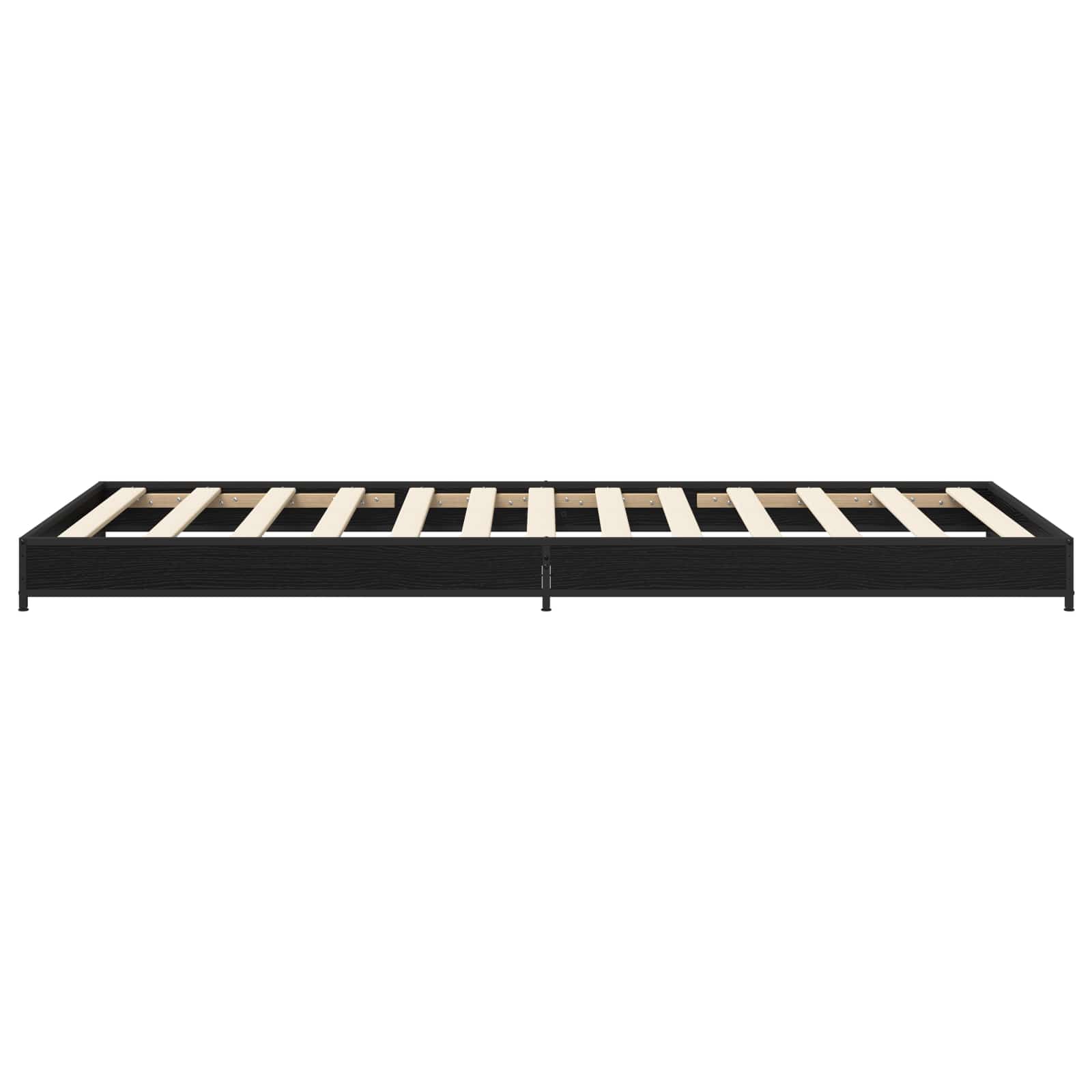 Bedframe Zwart eiken 80 x 200 cm Bewerkt hout