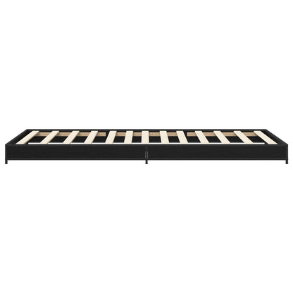 Bedframe Zwart eiken 80 x 200 cm Bewerkt hout