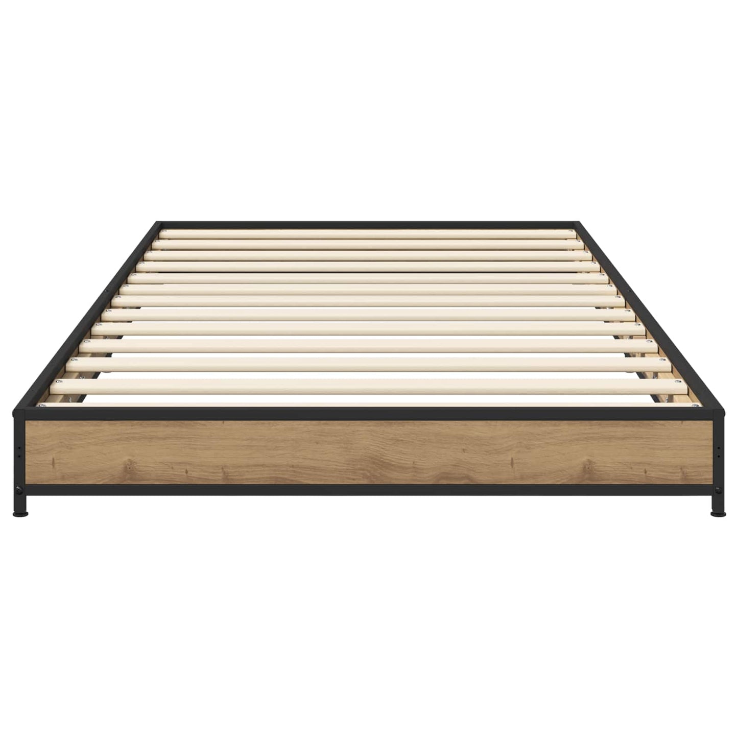 Bedframe Artisanaal eiken 80 x 200 cm Bewerkt hout