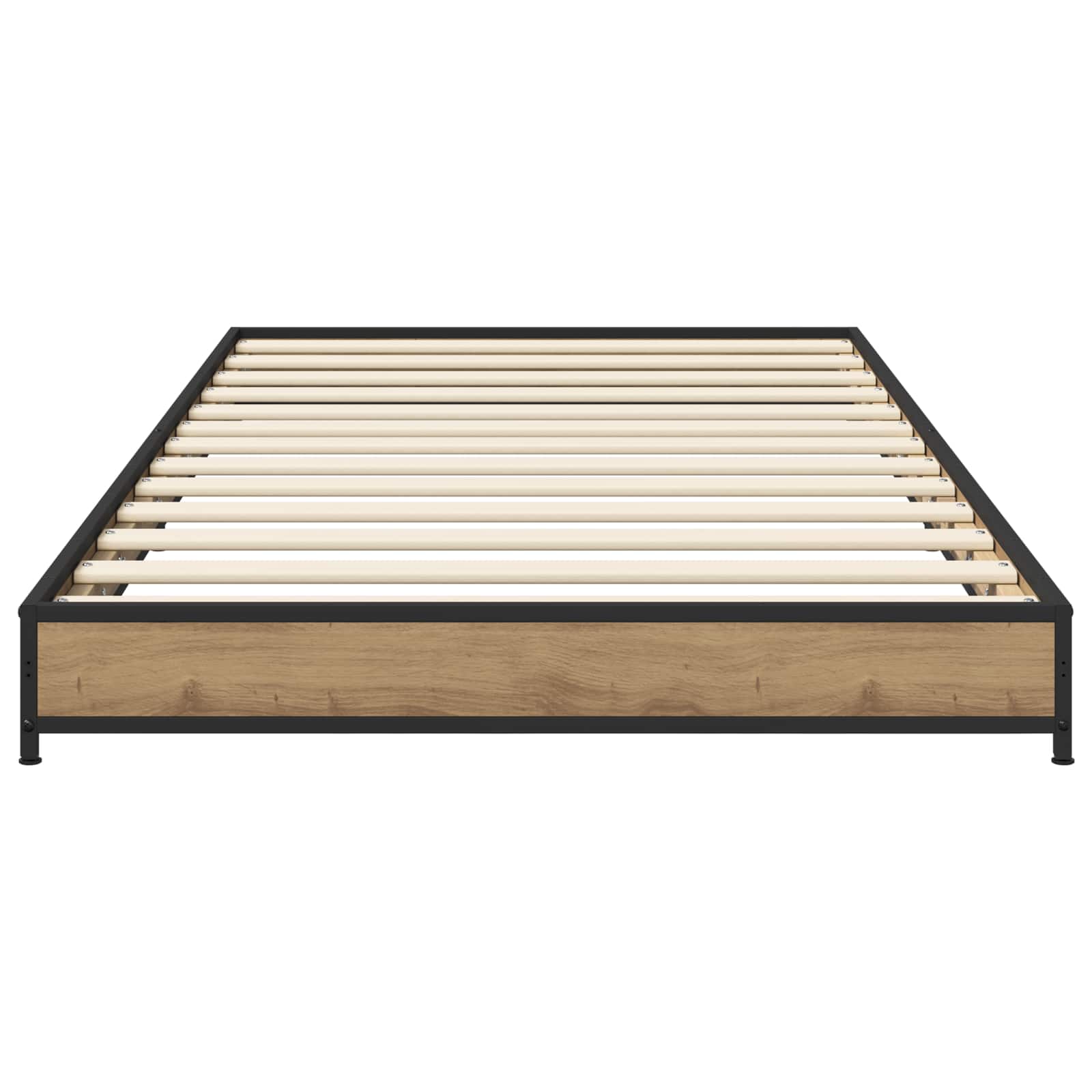 Bedframe Artisanaal eiken 80 x 200 cm Bewerkt hout