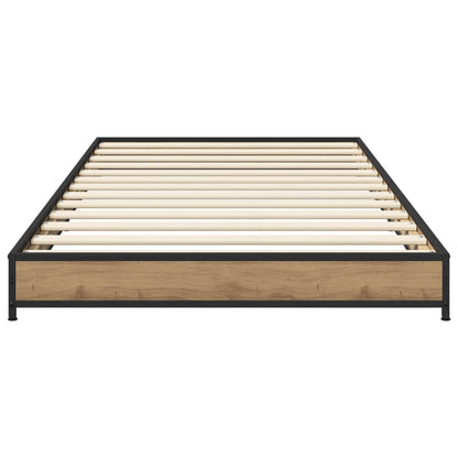 Bedframe Artisanaal eiken 80 x 200 cm Bewerkt hout