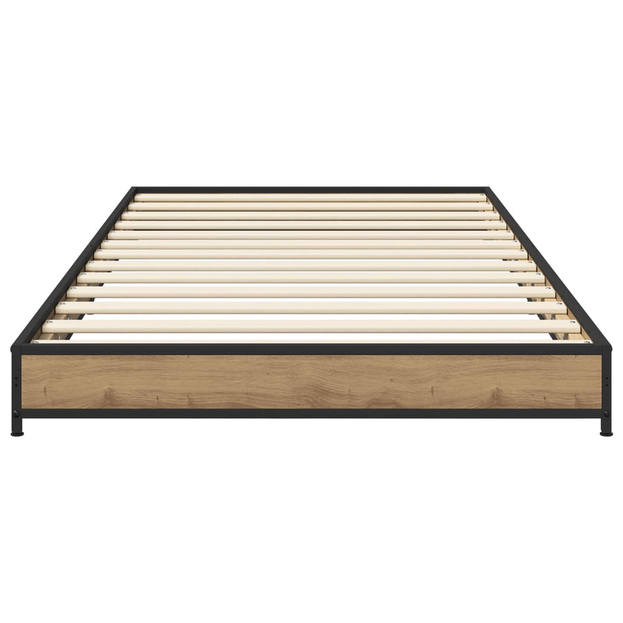 Bedframe Artisanaal eiken 80 x 200 cm Bewerkt hout