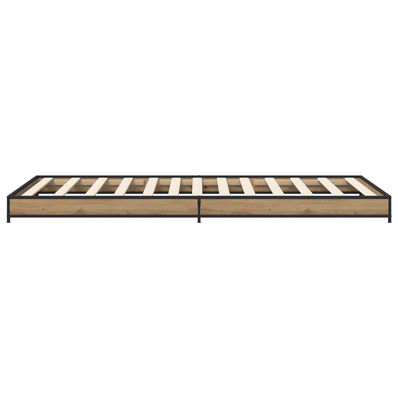 Bedframe Artisanaal eiken 80 x 200 cm Bewerkt hout
