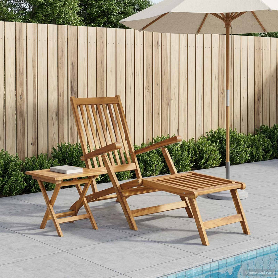 Vouwstoel met Tafel Naturel Massief Teakhout