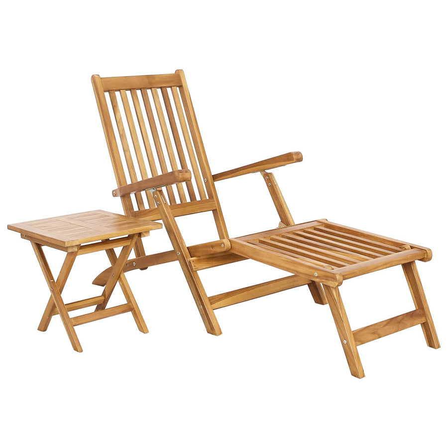 Vouwstoel met Tafel Naturel Massief Teakhout