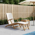 Ligstoel massief teakhout wit verstelbaar 152x60x94,5 cm