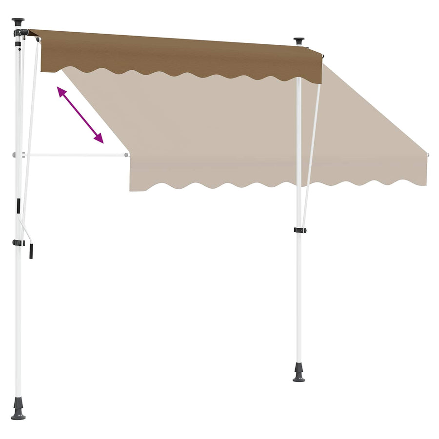 Handmatig uitschuifbare luifel Beige 100 cm