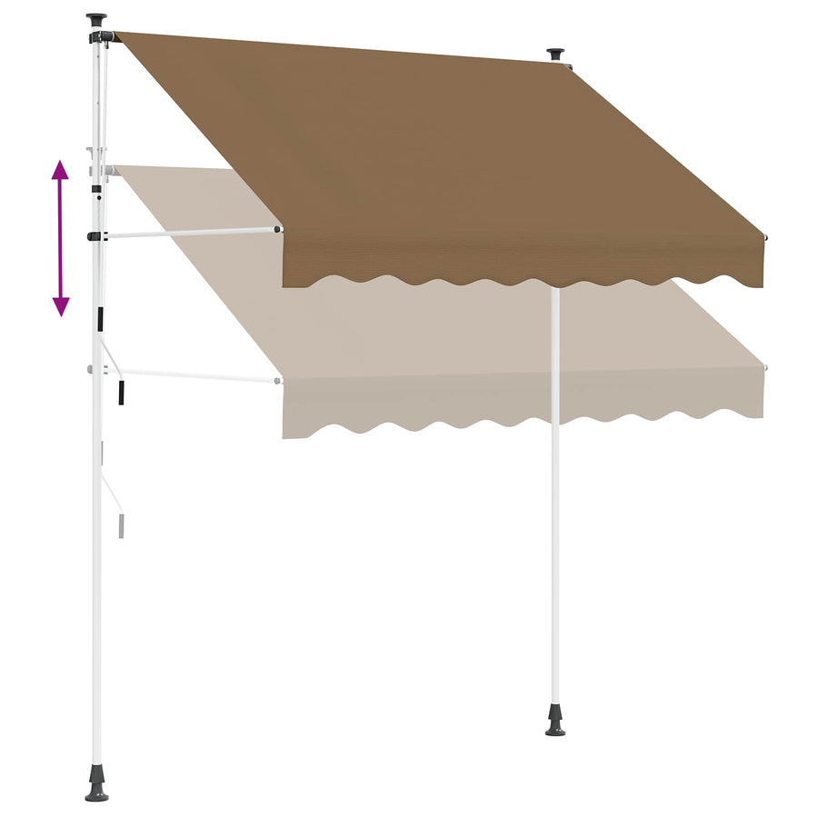 Handmatig uitschuifbare luifel Beige 350 cm