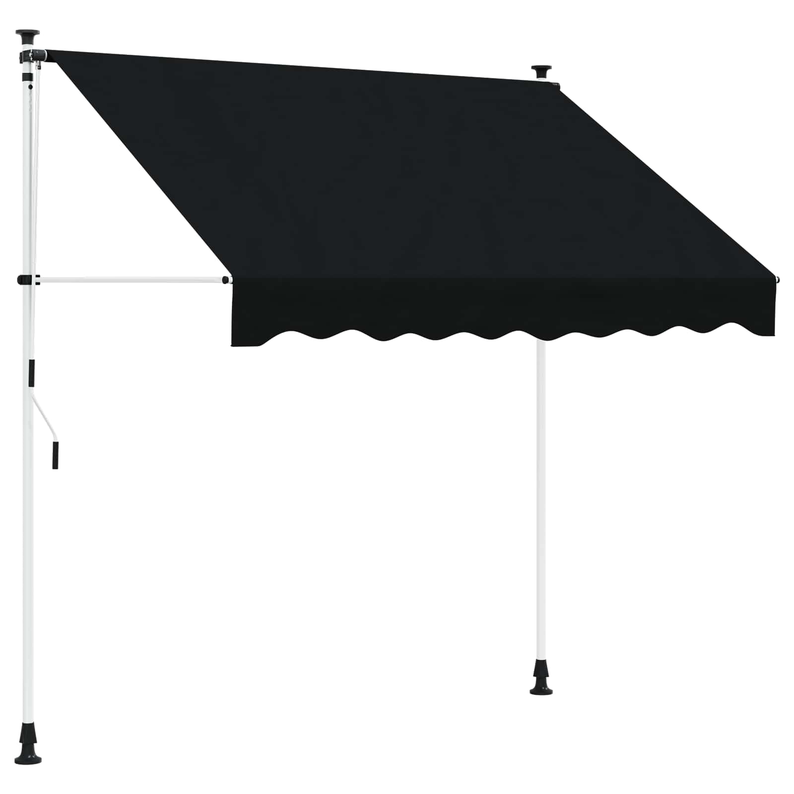 Handmatig uitschuifbare luifel Zwart 250 cm